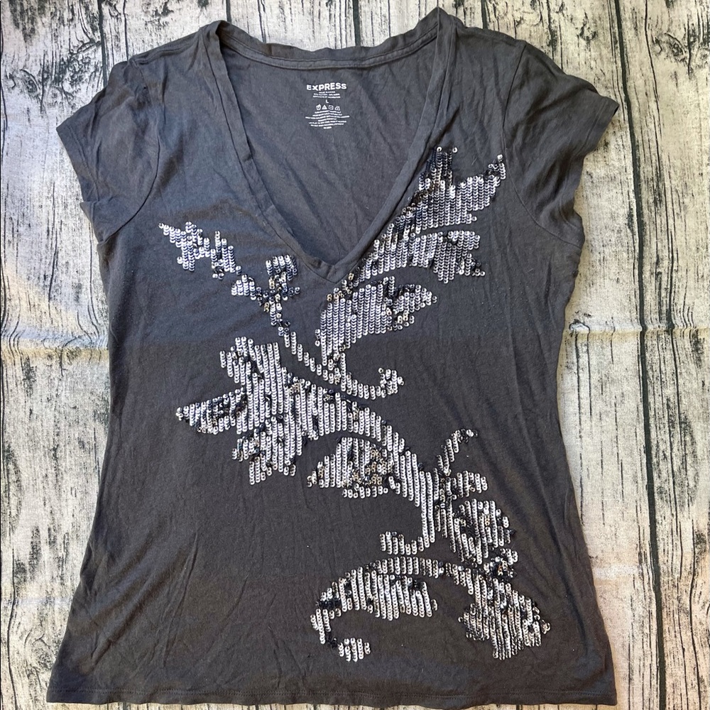 Express sequin top
